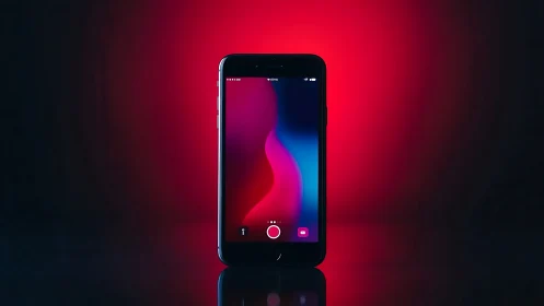Smartphone with Vibrant Gradient Display.