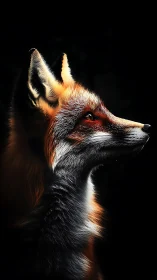 Gentle fox gazes into soft light with quiet, watchful grace