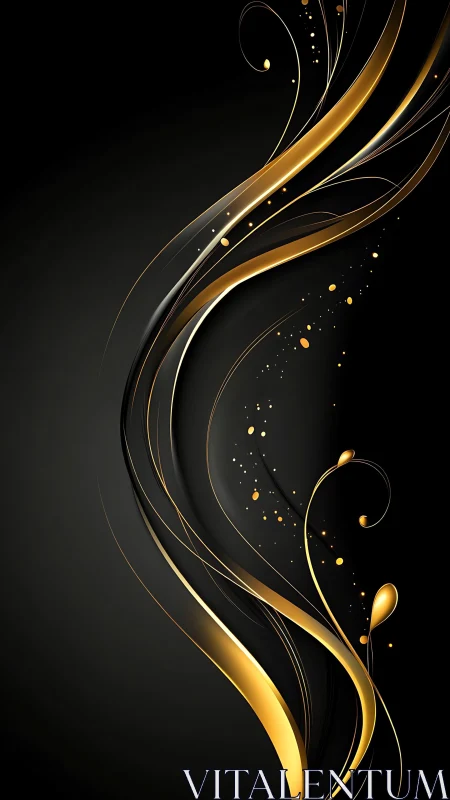 Gilded currents curl through midnight, whispering quiet luxury.