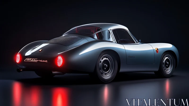 Streamlined silver sports coupe rendered in studio light.