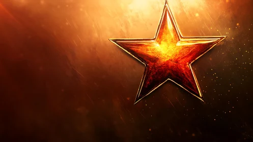 Molten ember star hangs blazing over a storm of sparks