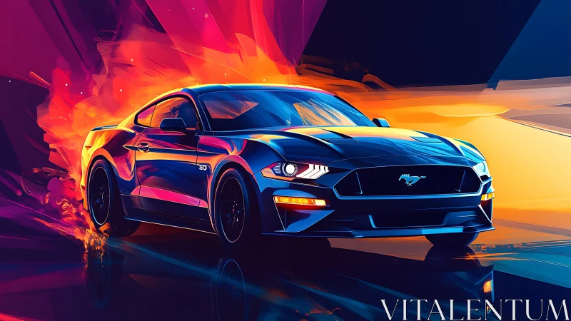 Modern sports coupe rendered in high contrast digital art.