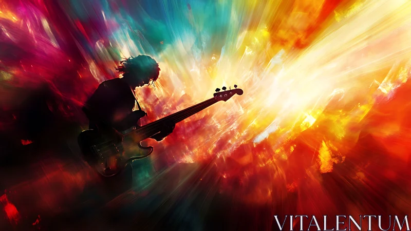 Bass guitarist ignites a nebula of sound and color onstage.