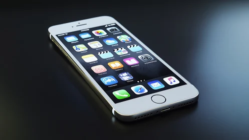 White iPhone displaying home screen with app grid layout.