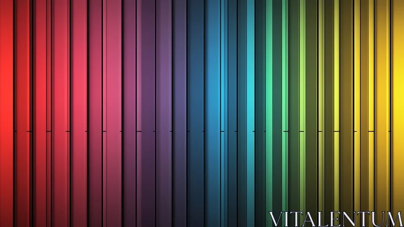 Radiant vertical rainbow panels create a calm, colorful rhythm