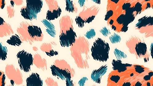 Leopard Spots Dance Across Layered Brushstrokes and Bold Colors