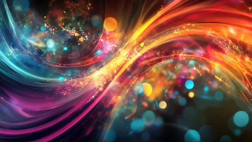 Spectral fluid dynamics of luminous color streams in motion.