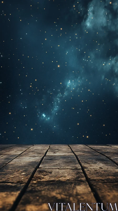 Stone platform foreground aligns beneath dense star field