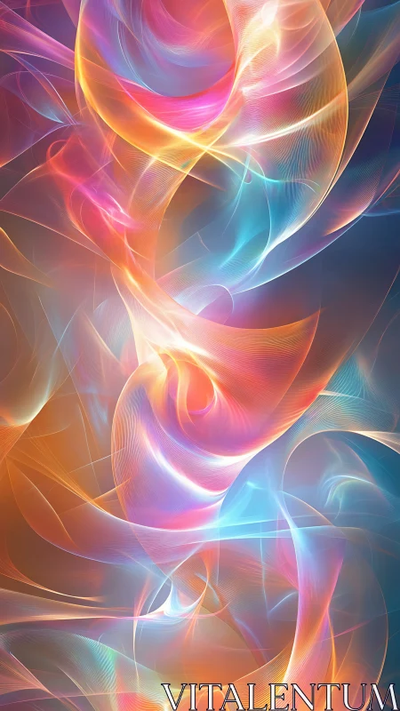 Radiant swirling light ribbons form luminous abstract vortex