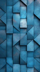Geometric blue metal panel pattern with subtle surface wear.