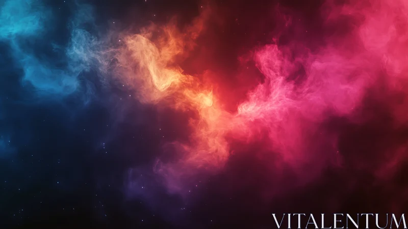 Chromatic nebula cloud with triadic gradient and soft volumetrics