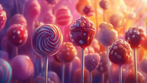 Glowing Candy Dream in Sunset Hues.