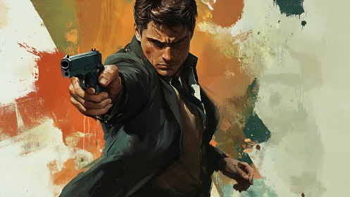 Gunmetal resolve cuts through a storm of painted chaos