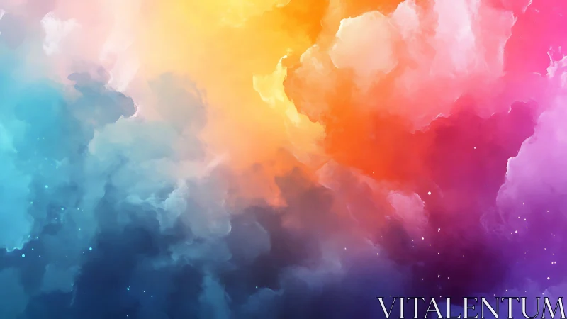 Spectral nebula gradient with volumetric cloud diffusion.