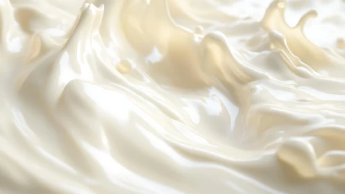 Creamy milk splash close-up in soft focus, abstract food art.