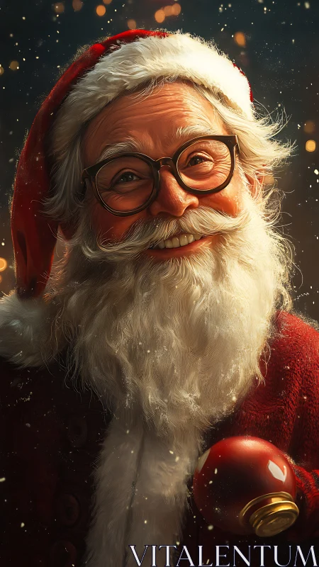 Warmly lit Santa portrait renders festive nostalgia in detail