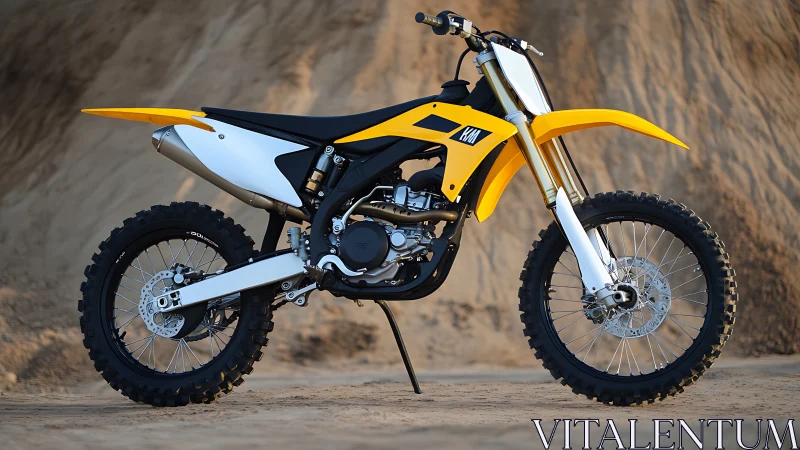 Sunny yellow dirt bike ready for playful off road adventures.