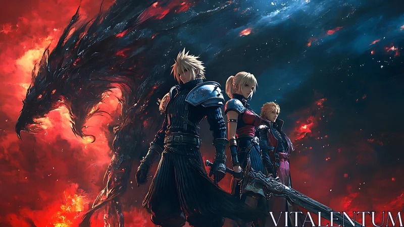 Blazing dragon-shadow and steel-hearted heroes unite.