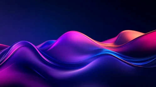 Neon light waves flow across a luminous abstract horizon.