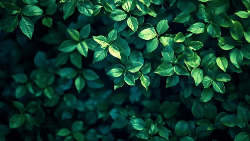 Gentle green leaves glow softly in a calm forest light
