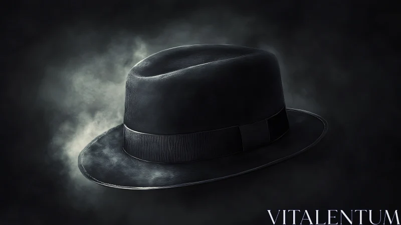 Timeless black fedora resting in soft cinematic shadows.