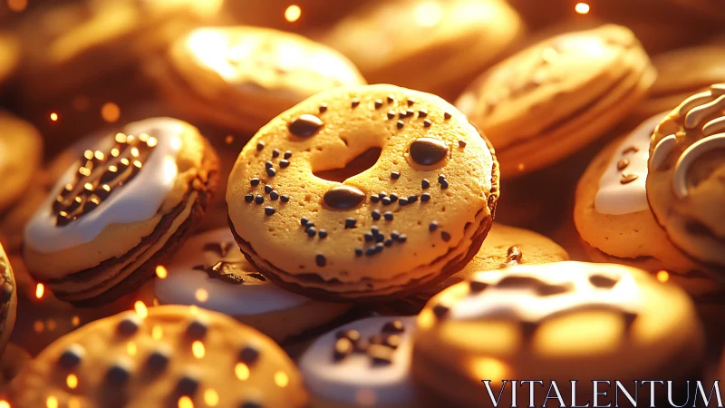 Cookie chorus glows warmly while chocolate sparks dance