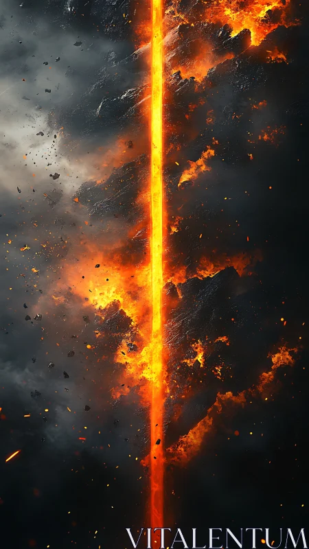 Catastrophic Particle Collision Event with Luminous Energy Beam