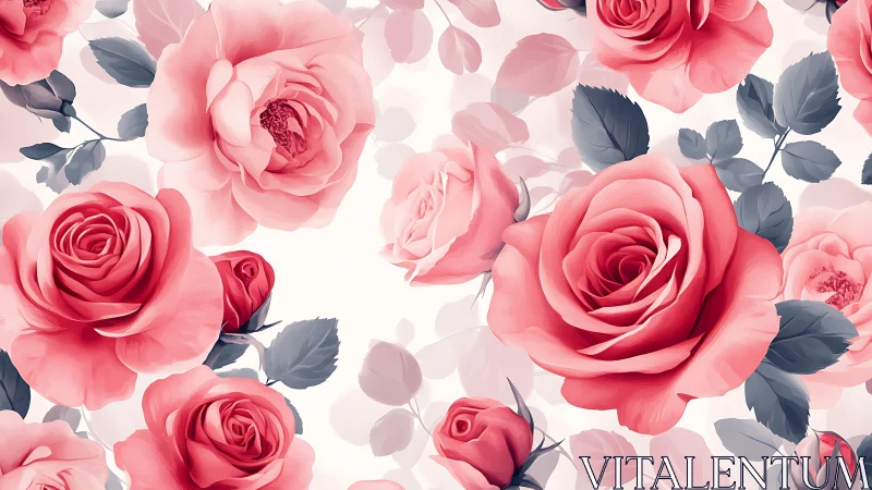 Pink Roses Floral Pattern Design