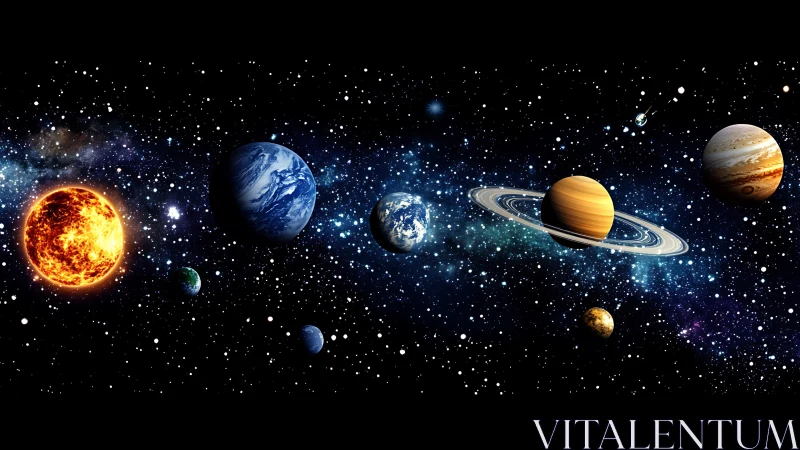 Solar system neighbors drifting through star-salted space.