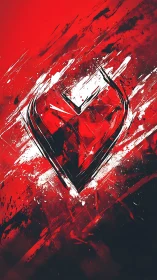 Explosive Love: Bold Heart in Dynamic Splashes.