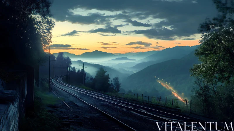Twilight rails curl through misty mountains and secret valleys.