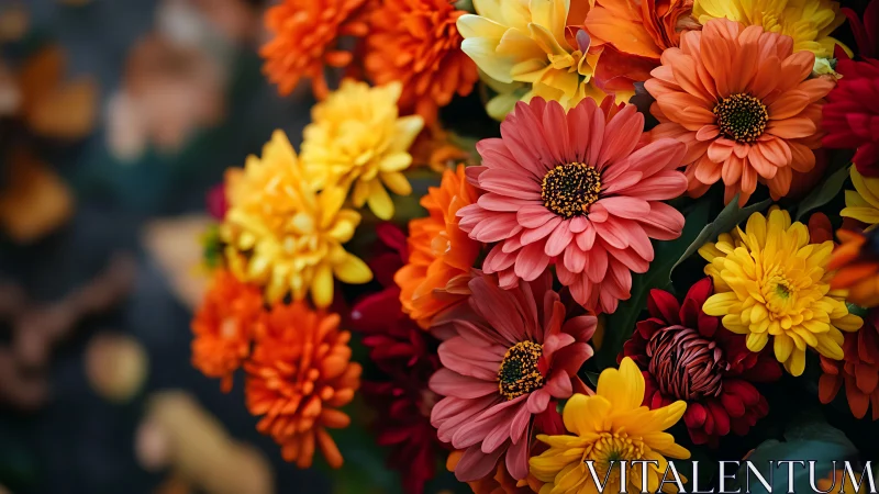 Dense Gerbera Daisy Arrangement with Chromatic Saturation and Depth-of-Field Bokeh