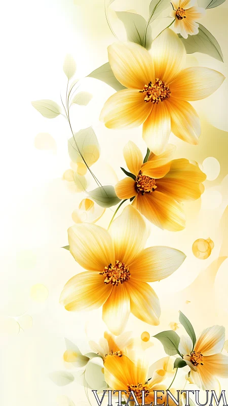 Sunlit Cosmos: Golden Daisies Dance in Botanical Harmony.
