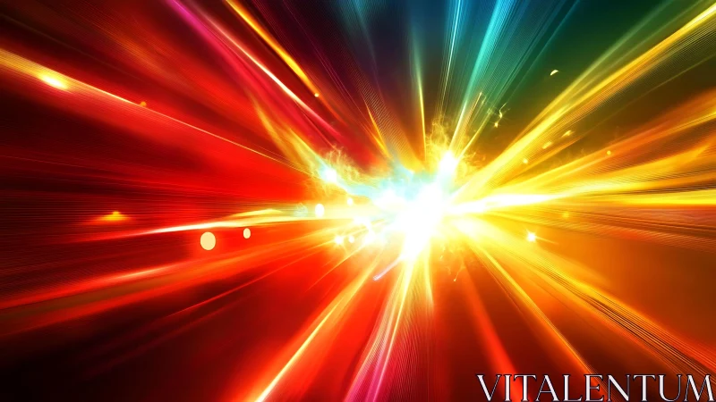 Vibrant Abstract Light Burst in Energetic Digital Art Style.