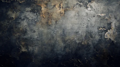 Textured concrete wall with peeling patina and dark tones.