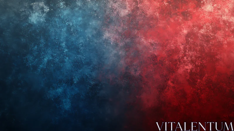 Soft clash of blue and red in dreamy textured mist.