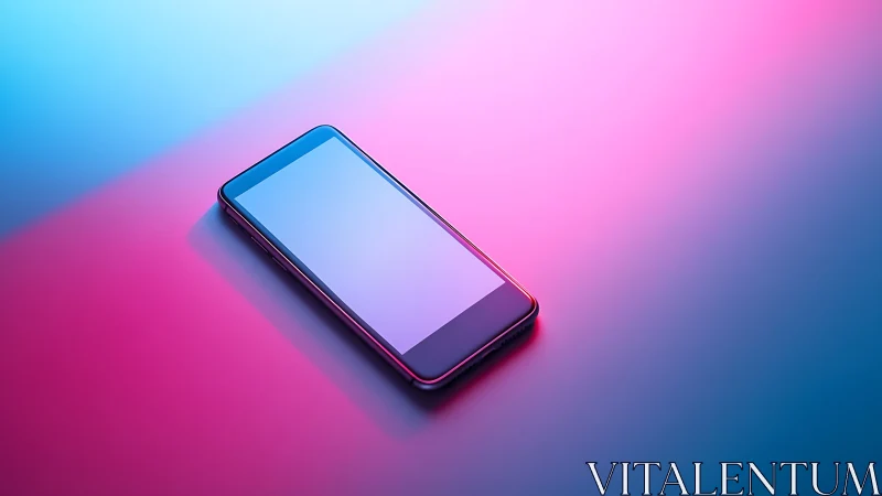 Smartphone displayed on vibrant gradient background