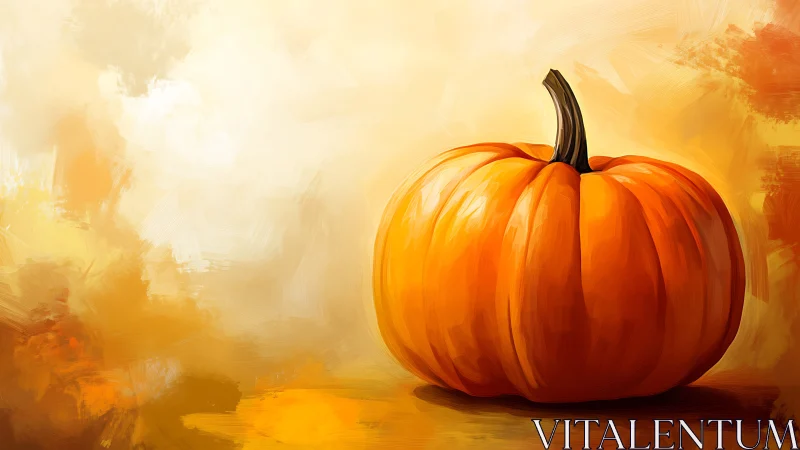 Pumpkin still life against warm abstract background.