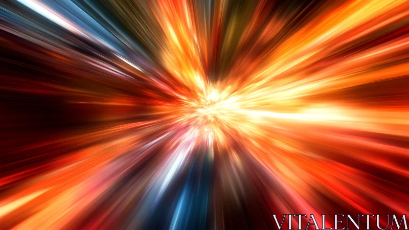 Radial light burst simulating relativistic motion blur dynamics