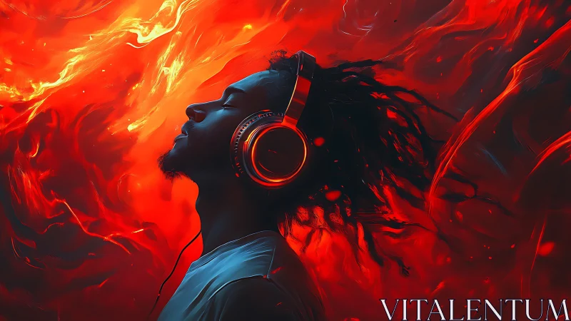 Headphoned dreamer lets molten music blaze across night