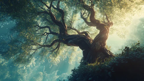 Ancient Sentinel Bathed in Ethereal Goldlight.