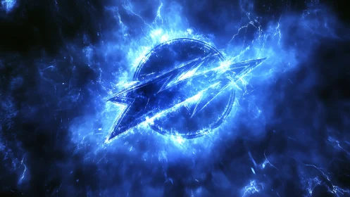 Electric storm sigil ignites in crackling sapphire nebula.