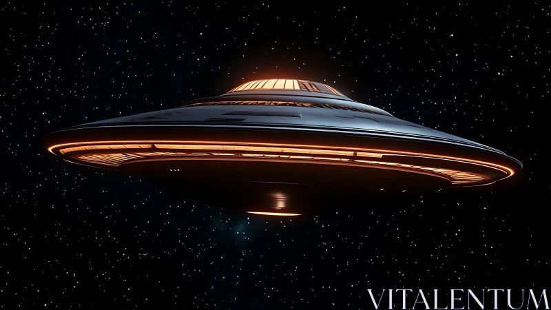 Disc-shaped spacecraft maintains steady position in deep space