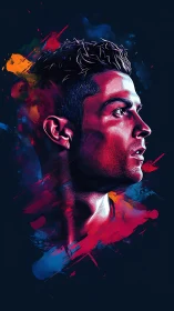 Side profile digital portrait with bold paint strokes.