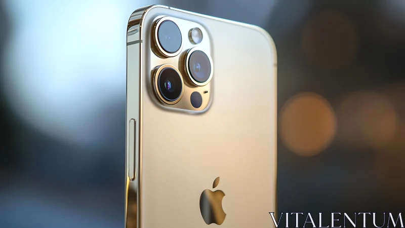 Premium Gold Smartphone Showcased with Professional Camera System