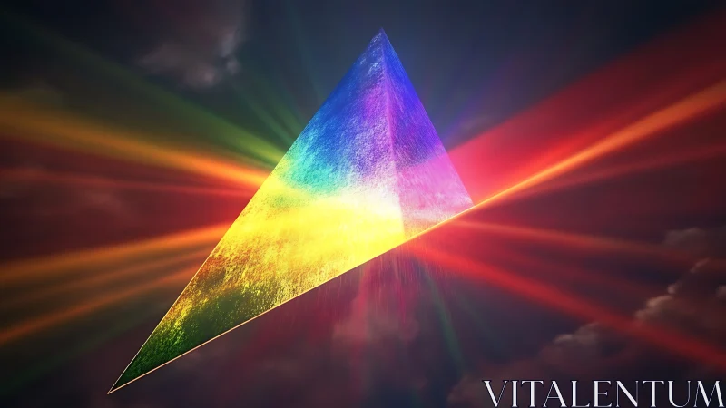 Refractive glass prism dispersing polychromatic light beams in air