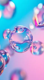 Chromatic refractive bubbles in shallow-depth gradient field.