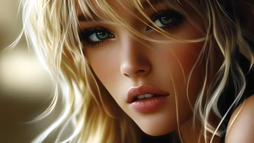 Digital painting portrait with cinematic close-up focus.