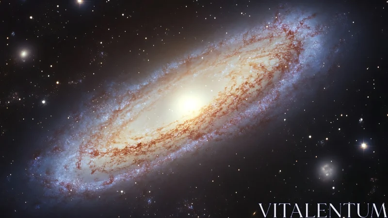 Spiral galaxy core glowing amid dense starfield vista.