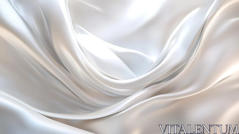 Flowing White Silk Fabric Abstract with Soft Light Effects.